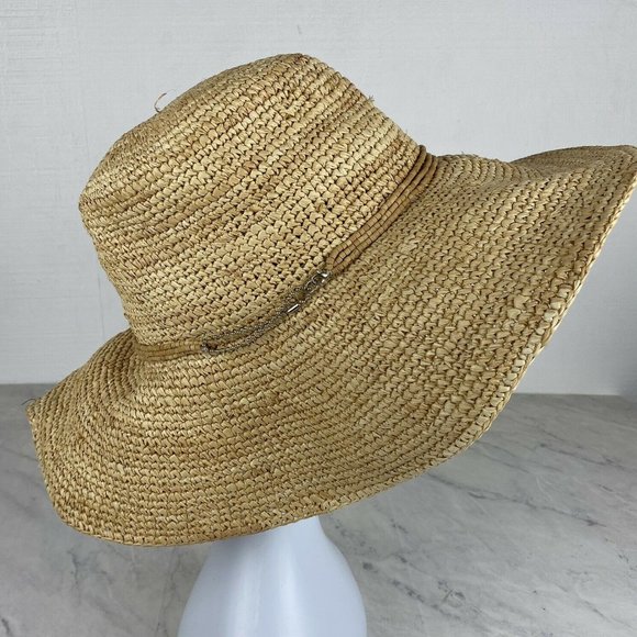 Peter Grimm Straw Hat Women's Floppy Round Vacation Beach Summer BOHO style - Picture 15 of 16